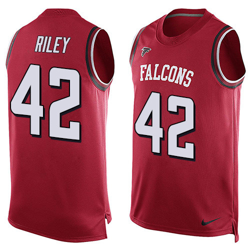 Nike Falcons #42 Duke Riley Red Team Color Men's Stitched NFL Limited Tank Top Jersey - Click Image to Close